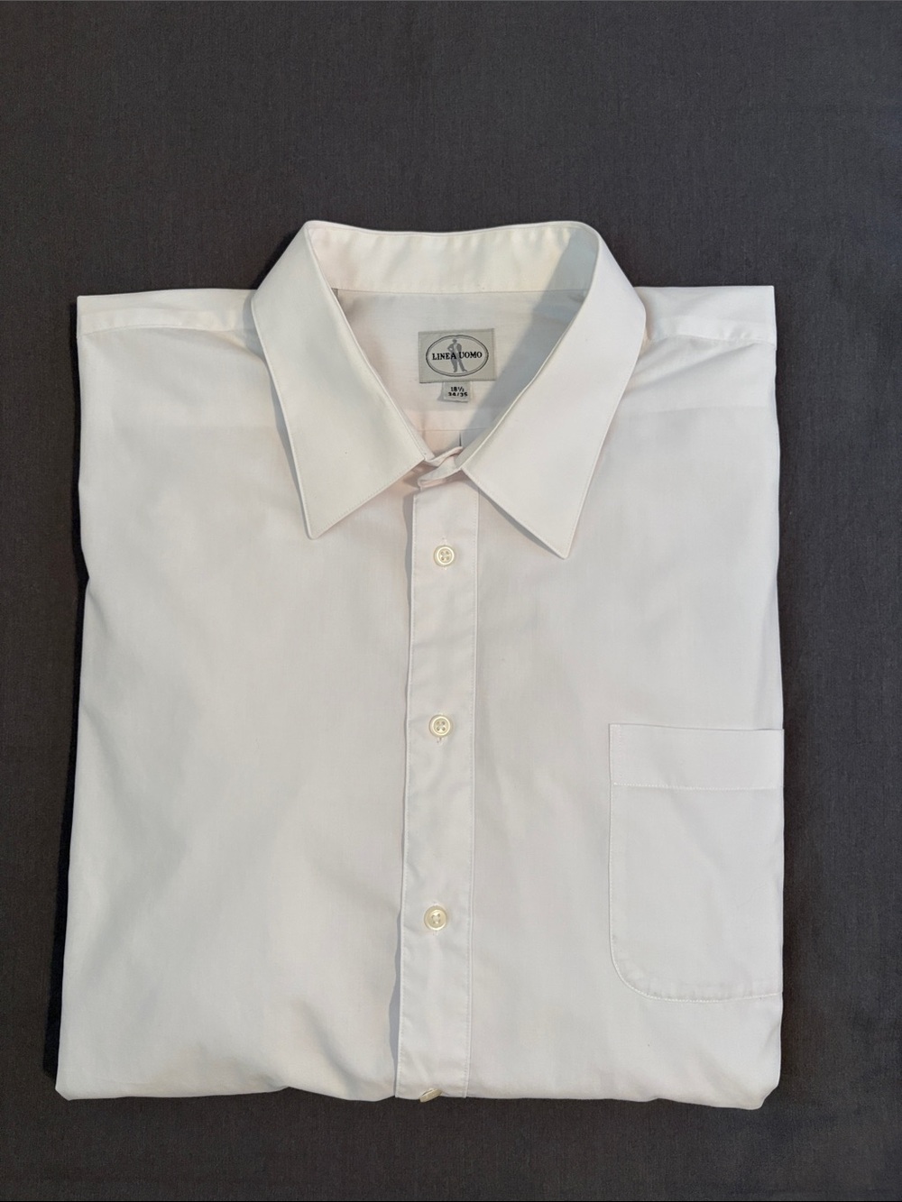 Line A Uomo White Long Sleeve Dress Shirt 18.5 34/35 Professional RN 99641